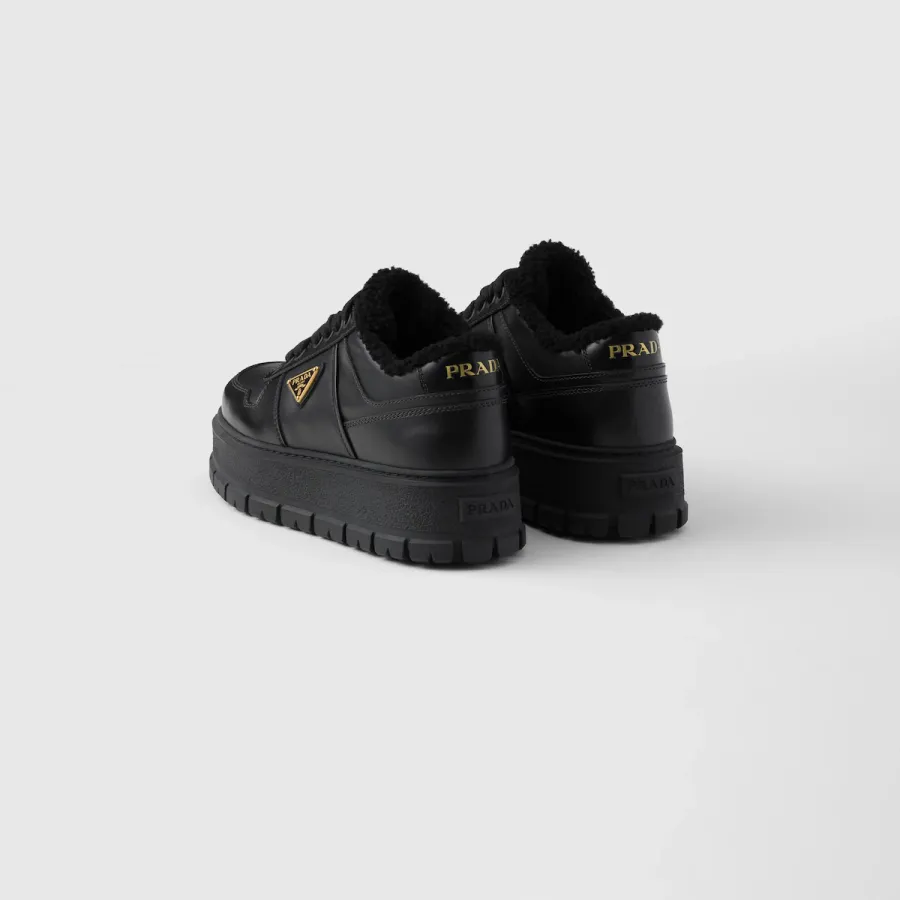 PRADA Black leather sneakers