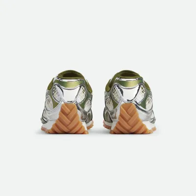 Bottega Veneta Orbit Sneakers In Silver/Mud Technical Fabric And Mesh Lace-Up Sneaker