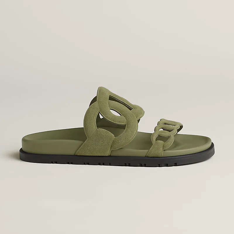 HERMES Extra Green Slippers