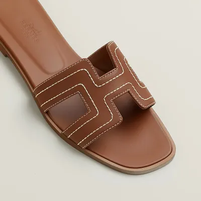 HERMES Oran Brown Slippers