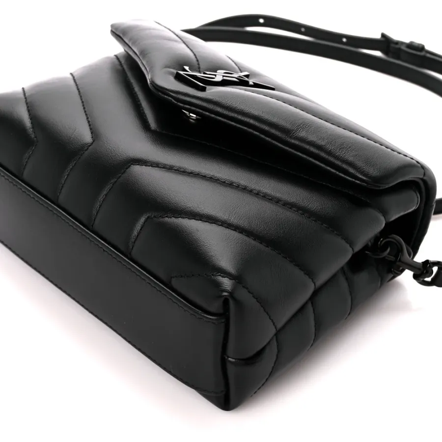 Saint Laurent Mini Loulou Crossbody Bag Black Y-Quilted Monochrome Monogram Calfskin Leather Incognito Hardware