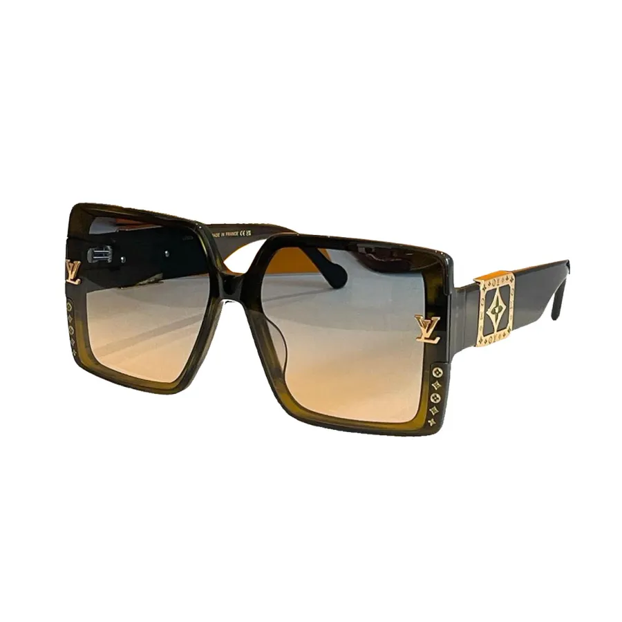 Louis Vuitton square frame glasses red gold/green gold/black gold/black white/white gold/leopard gold color Size 67口14-142
