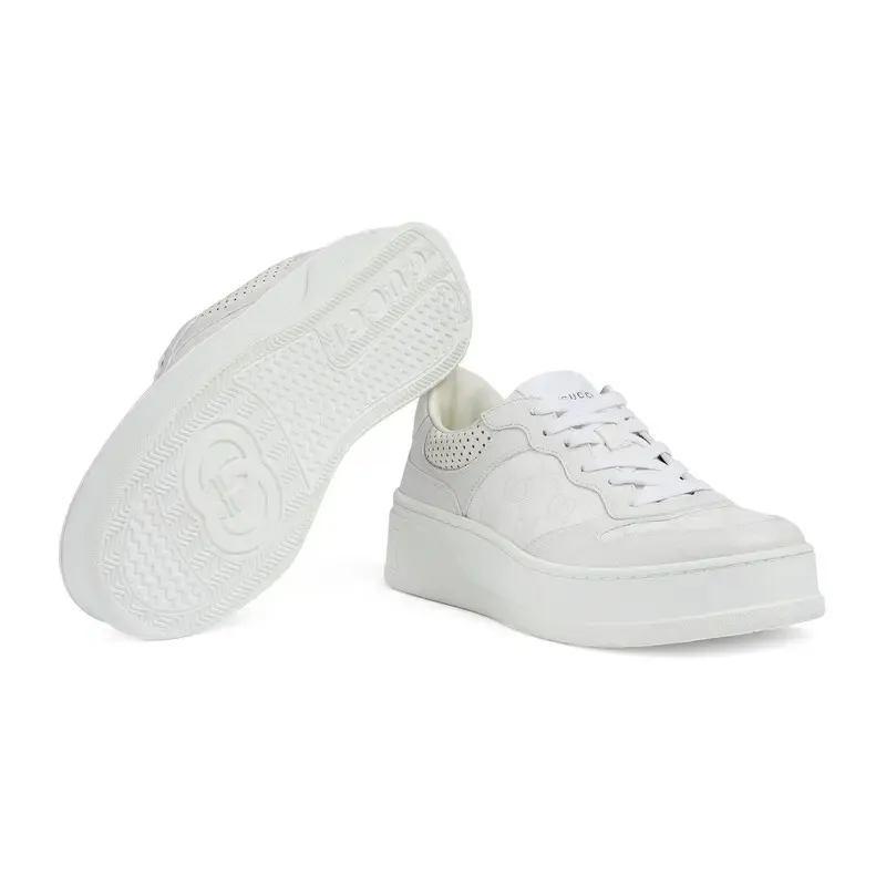 Gucci GG printed embossed sports shoes white Sneakers