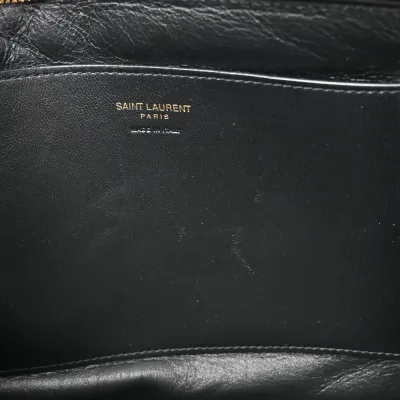 Saint Laurent Small Calypso Pouch Rouge Merlot Lambskin Leather Gold Hardware