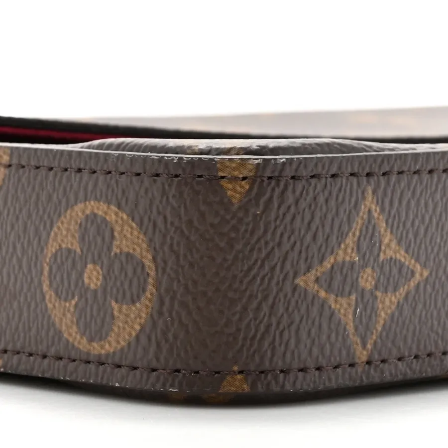 Louis Vuitton Pochette Felicie Chain Wallet PM Monogram Canvas Gold Hardware