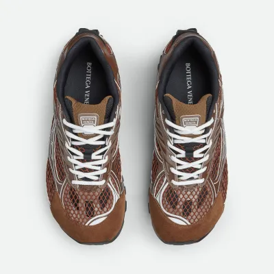 Bottega Veneta Orbit Sneakers In Brown Suede/Technical Fabric/Mesh Lace-Up Sneaker