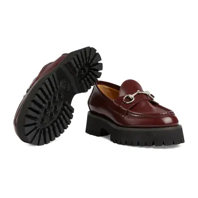 Gucci red thick soled loafers
