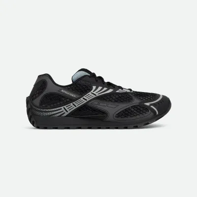 Bottega Veneta Orbit Sneakers In Black Technical Fabric And Mesh Lace-Up Sneaker