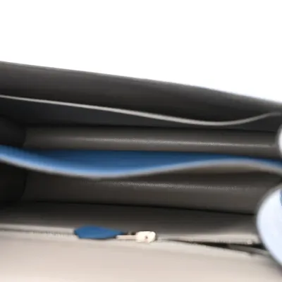 Hermès Constance Verso 24 Bleu Agate / Gris Mouette Epsom Leather Palladium Silver Hardware