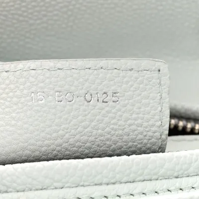 Dior Medium Lady Dior White Grained Cannage Calfskin Leather Silver Hardware