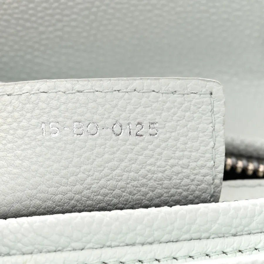 Dior Medium Lady Dior White Grained Cannage Calfskin Leather Silver Hardware