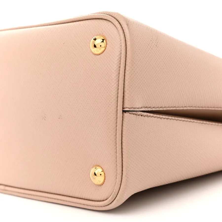 Prada Medium Panier Bucket Bag Cipria/Black Saffiano Cuir Leather