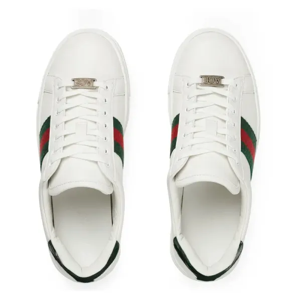 Gucci Ace series white sneakers woven fabric women's sports shoes - Image 4