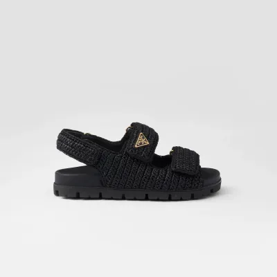 PRADA Black crocheted sandals