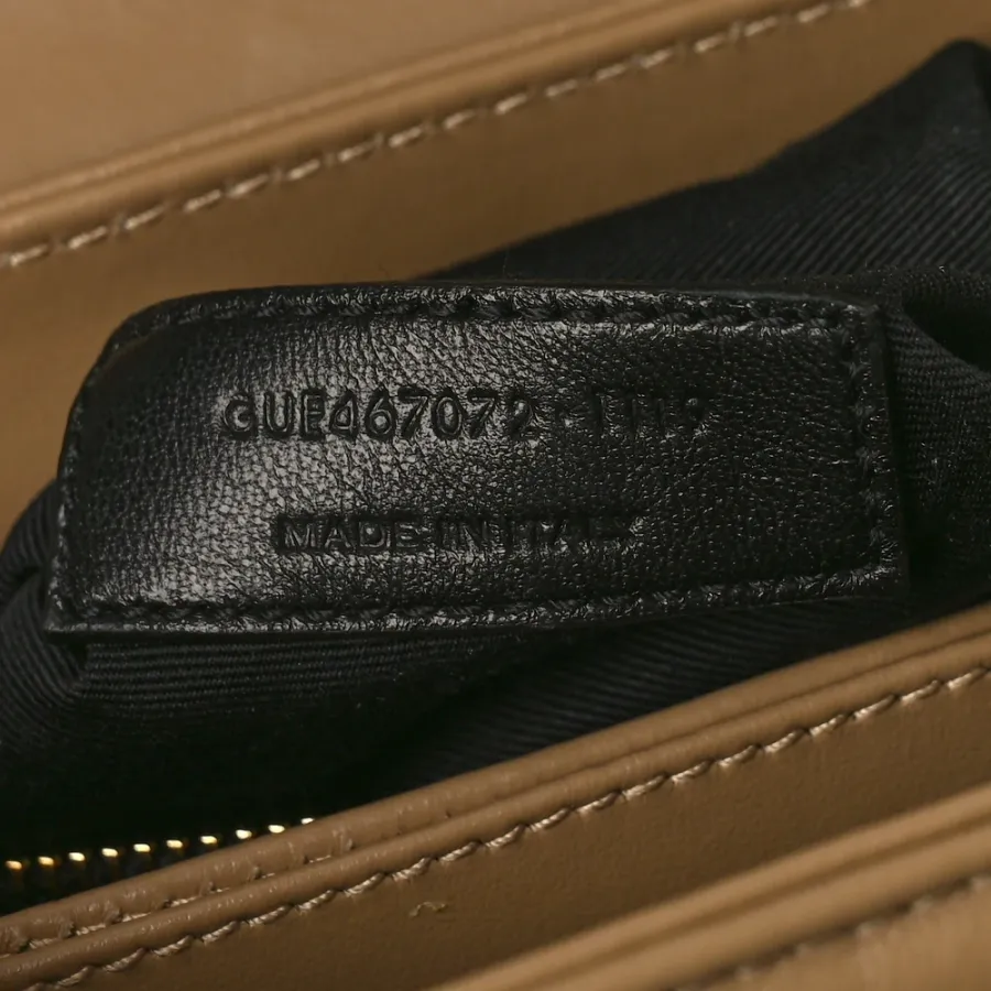 Saint Laurent Mini Loulou Crossbody Bag Dark Latte Y-Quilted Monogram Calfskin Leather Aged Gold Hardware