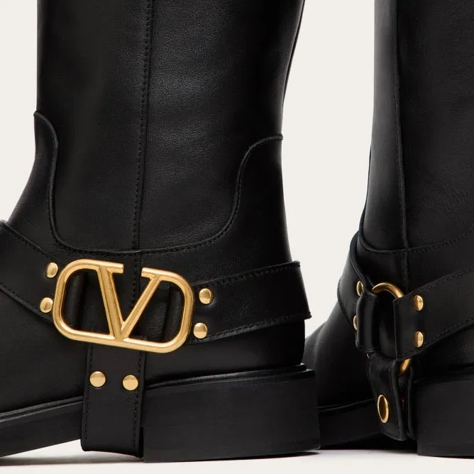 VALENTINO VLOGO SIGNATURE Calf leather ankle boots (heel 3 cm high)