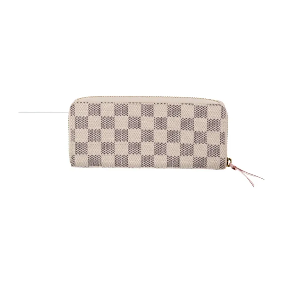Louis Vuitton Large Clemence Wallet White and Blue Damier Azur Pattern Coated Canvas Brass Hardware