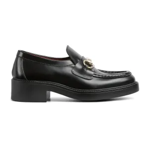 Gucci black thick soled loafers