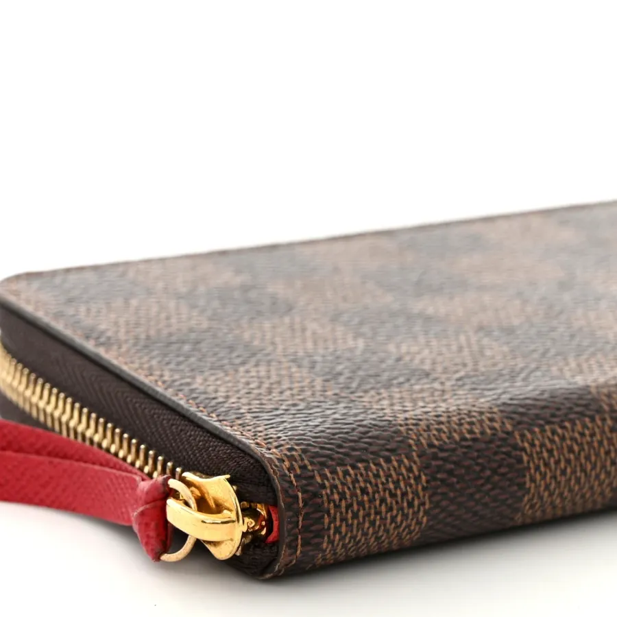 Louis Vuitton Clemence Wallet PM Damier Ebene Canvas Cherry Interior Gold Hardware