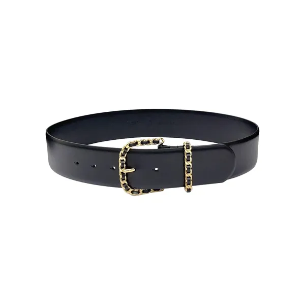 Chanel Chain Buckle Belt In Beige/Pink/Black/Blue Calfskin With Gold Hardware 50mm - Image 5