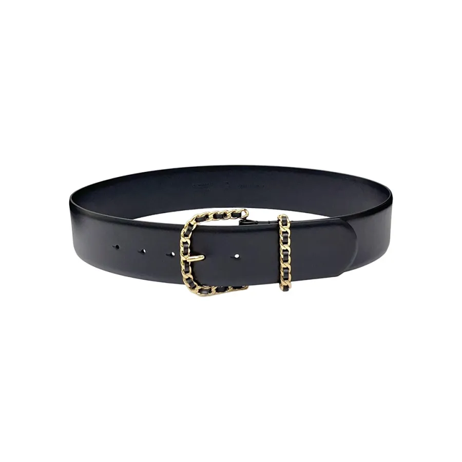 Chanel Chain Buckle Belt In Beige/Pink/Black/Blue Calfskin With Gold Hardware 50mm