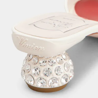 Roger Vivier Mules Sandals In Black/White Leather Crystal Heels (Heel Height 4cm)