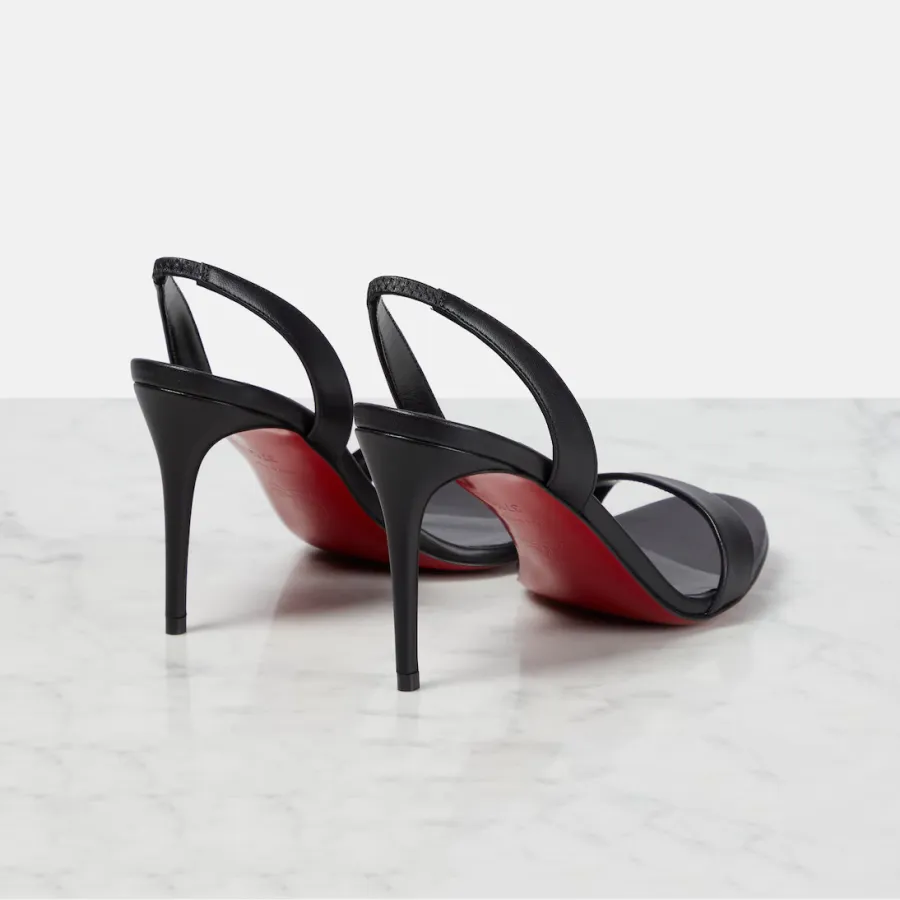 Christian Louboutin Black leather high-heeled sandals