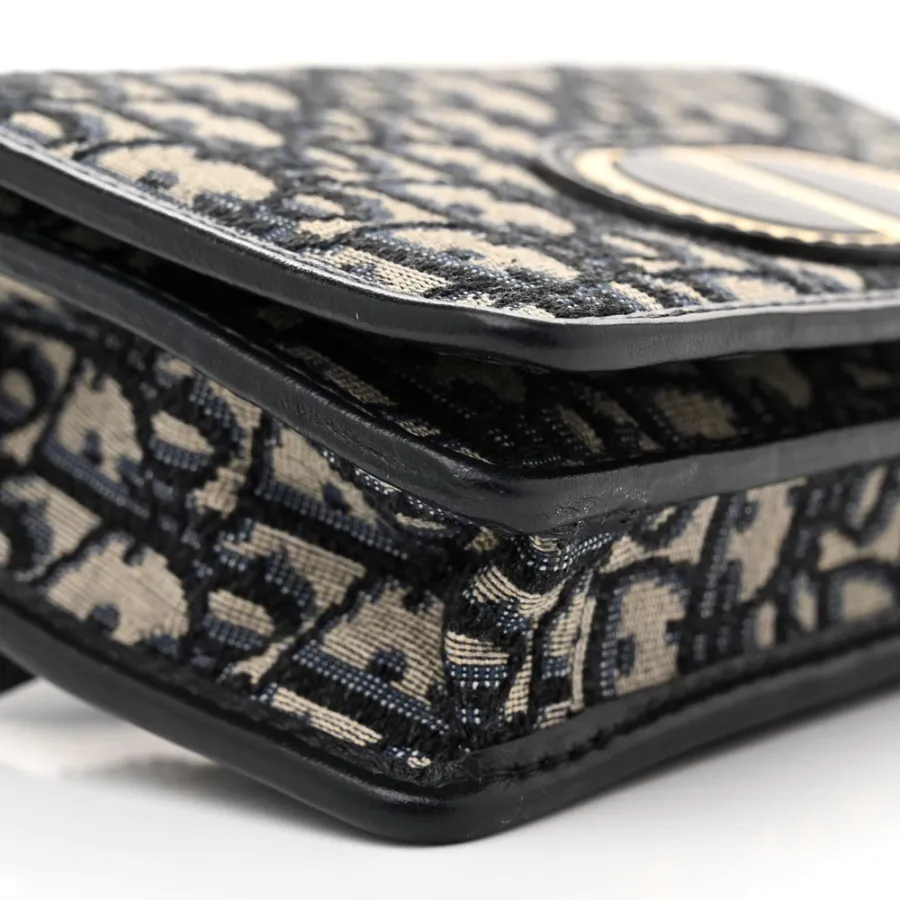 Dior Small Montaigne 30 2-in-1 Pouch Blue Oblique Canvas Gold Hardware