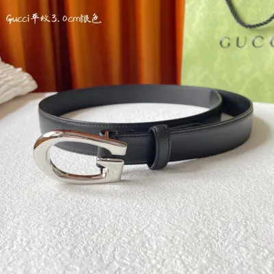 Gucci Women's G Buckle Belt In Brown/Black Smooth Calfskin With Gold/Silver Hardware 30mm