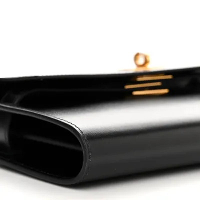 Hermès Kelly Wallet To Go Black Box Leather Gold Hardware