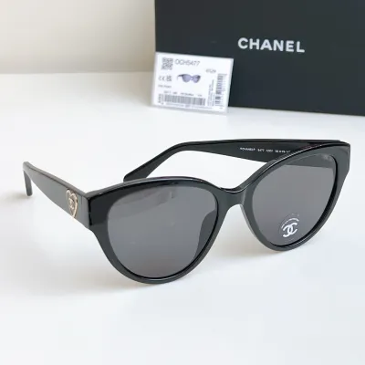CHANEL glasses black gold color size 55口16-140
