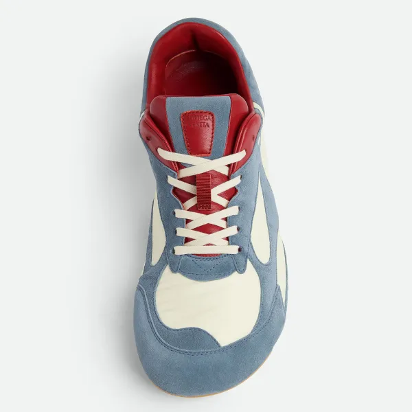 Bottega Veneta Orbit Flash Sneakers In Ice/Sea Salt Suede And Nylon Lace-Up Sneaker With Leather Trims - Image 6