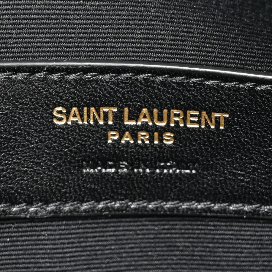 Saint Laurent Medium Uptown Pouch Black Grain De Poudre Leather Gold Hardware