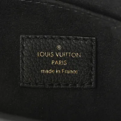 Louis Vuitton Lock & Go Tote PM Black Calfskin Leather Gold Hardware