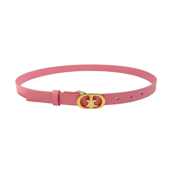 Dior Women' s Lucky 30 Montaigne Star Buckle Belt In Black/Red/White/Pink/Musturd/Brown/Khaki/Silver/Gold/Blue/Grey Calfskin With Gold/Silver Hardware 20mm - Image 5