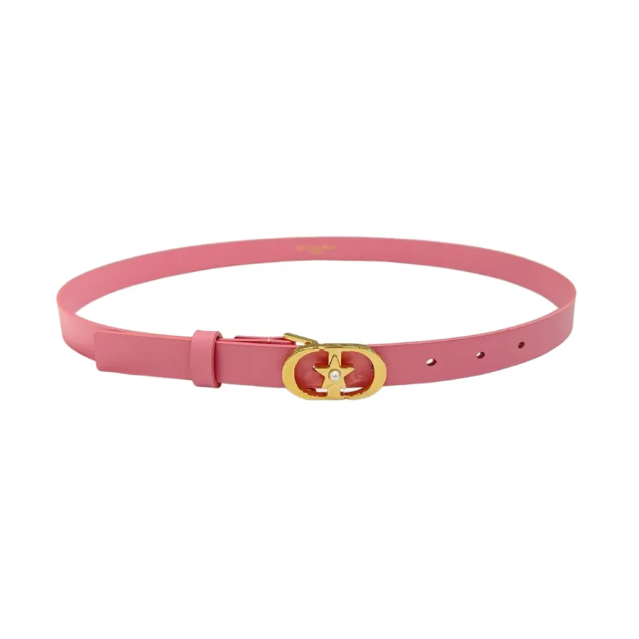 Dior Women' s Lucky 30 Montaigne Star Buckle Belt In Black/Red/White/Pink/Musturd/Brown/Khaki/Silver/Gold/Blue/Grey Calfskin With Gold/Silver Hardware 20mm