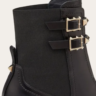 VALENTINO ROCKSTUD Calf rivet ankle boots (heel height 7cm)
