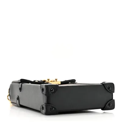 Louis Vuitton Pochette Trunk Verticale Black Monogram Canvas Brass Hardware