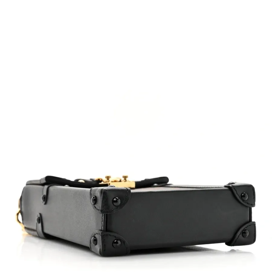 Louis Vuitton Pochette Trunk Verticale Black Monogram Canvas Brass Hardware