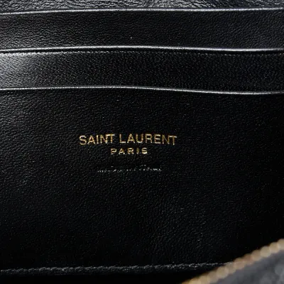 Saint Laurent Mini Lou Camera Bag Black Monogram Grain De Poudre Matelasse Leather Gold Hardware