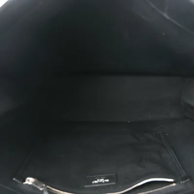 Saint Laurent Large Rive Gauche Tote Black Linen & Calfskin Leather