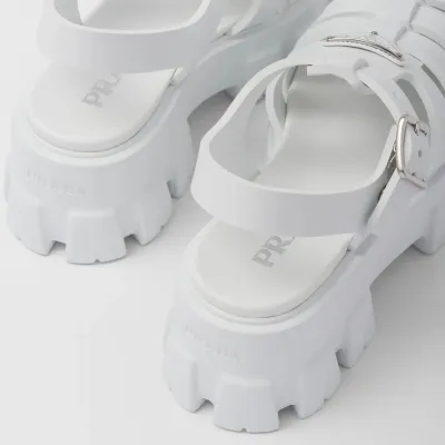 PRADA White rubber Monolith sandals