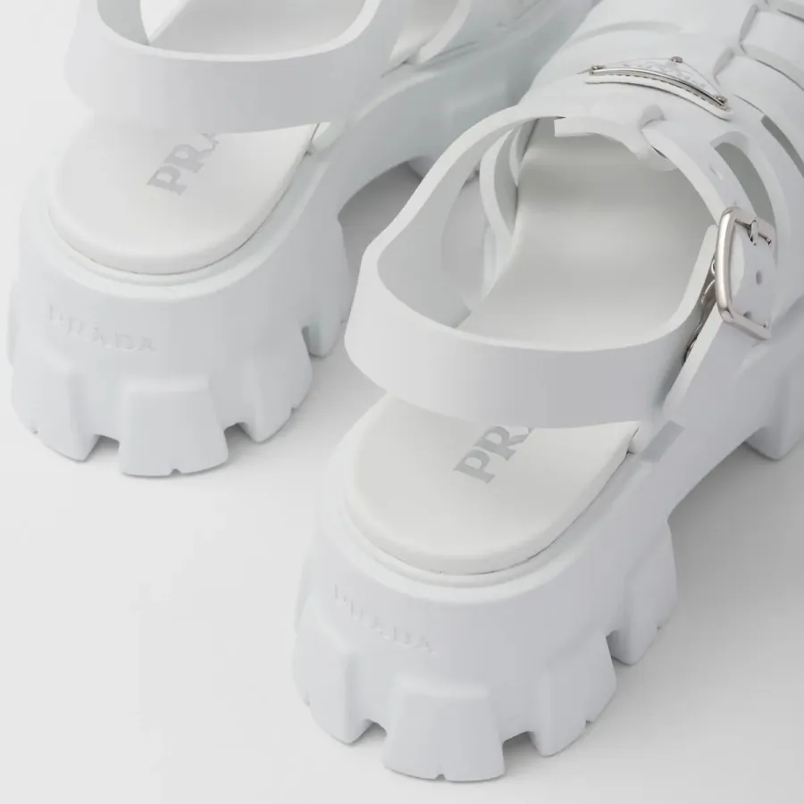 PRADA White rubber Monolith sandals