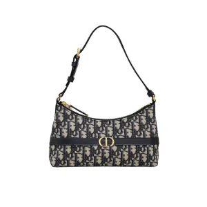 Dior 30 Montaigne Cigale Mini Bag In Blue Dior Oblique Jacquard Gold Hardware