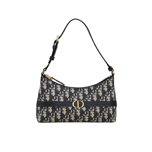 Dior 30 Montaigne Cigale Mini Bag In Blue Dior Oblique Jacquard Gold Hardware