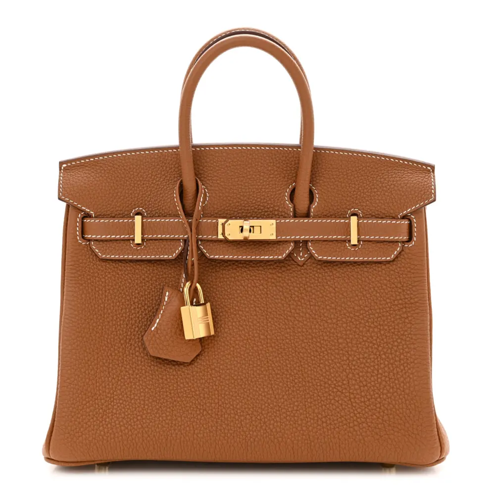 Hermès Birkin 25 Couro Togo Marrom Hardware Dourado