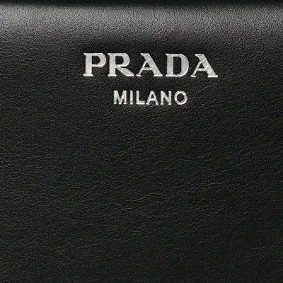 Prada Mini Shoulder Bag Black Nappa Leather Silver Hardware
