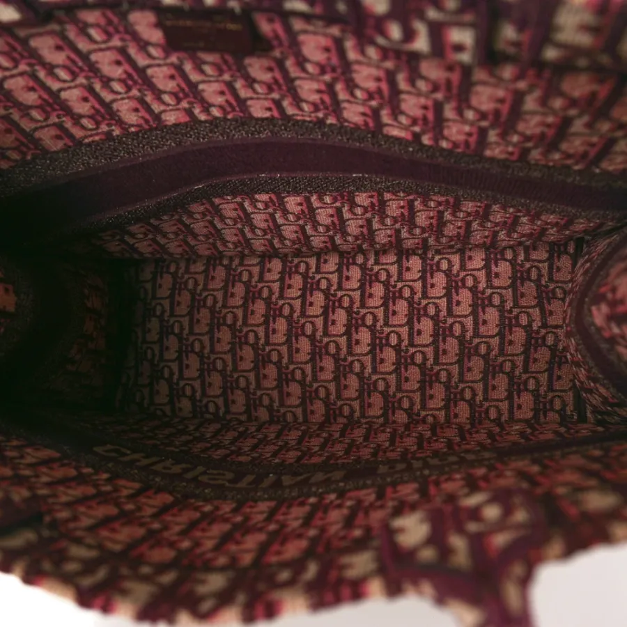 Dior Large Book Tote Burgundy Multicolor Oblique Canvas