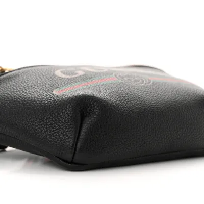 Gucci Small Logo Belt Bag Black Grained Calfskin Leather Aged Gold Hardware