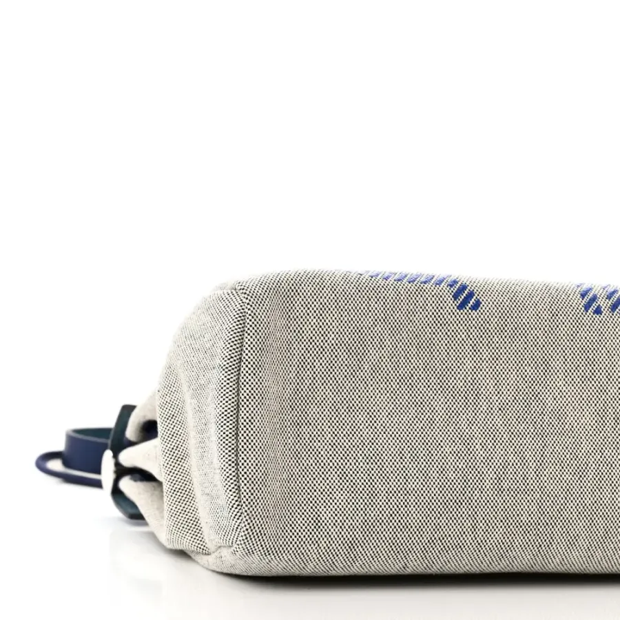 Hermès Brides de Gala Herbag Zip Retourne 31 PM Bleu de France / Ecru / Black Vache Hunter Leather & Toile H Palladium Silver Hardware